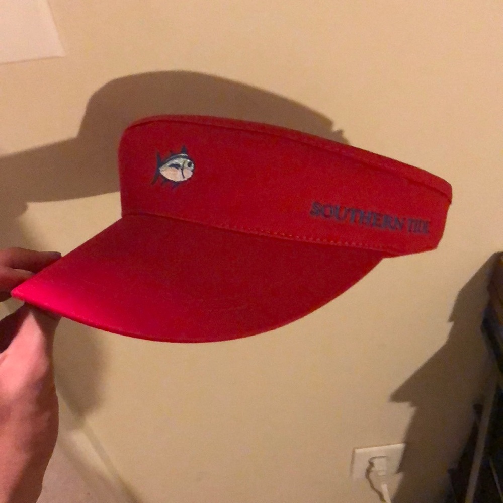Red Southern Tide golf visor